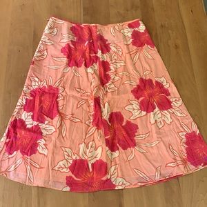 New York & Company Orange flowered skirt